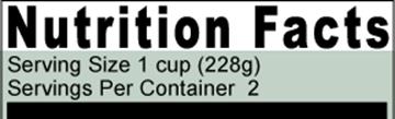 Description: Description: Description: Description: Description: Description: Description: Description: Description: Description: Title and Serving Size Information section of label, with number of servings.